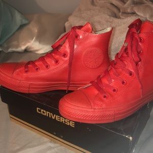 Red leather converses